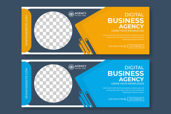 Download Facebook Cover Blue and Orange Template - Orange template Collection