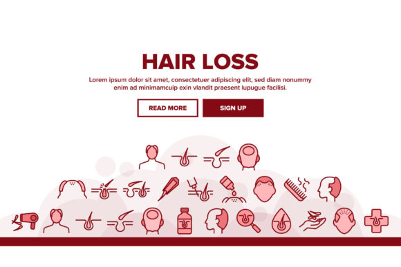 Download Hair Loss Landing Header Vector - Premium Resources