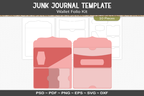 Download Junk Journal Folio Template Kit - Template kit Collection