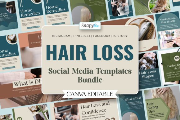 Download Hair Loss Canva Social Media Bundle - Premium Resources