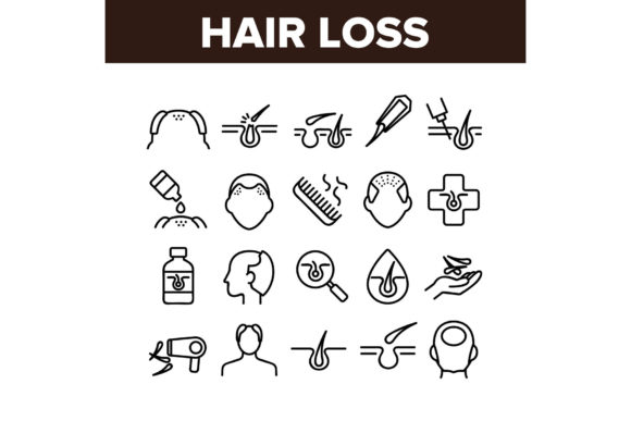 Download Hair Loss Collection Elements Icons Set - Premium Resources