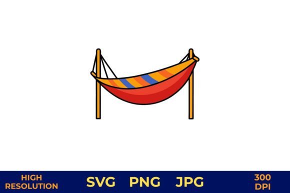 Download Striped Hammock Between Wooden Posts - Posts Collection