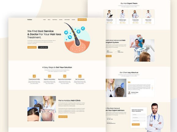 Download Hair Loss Marketing Landing Page - Premium Resources