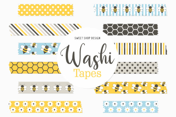 Download Digital Washi Tape Honey and Bees - Premium Resources