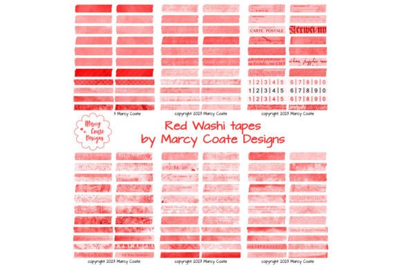 Download Red Digital Washi Tape Printable - Tape Collection