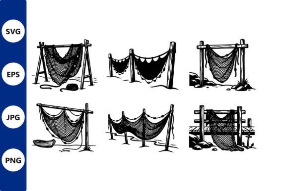 Download Nets on Posts Line Art Illustration - Posts Collection