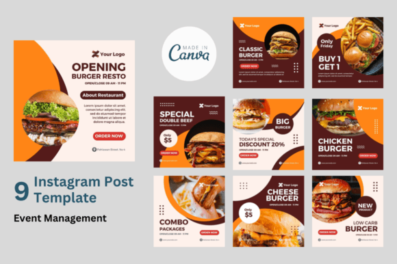 Download Social Media Feed for Burger - Social media feed Collection