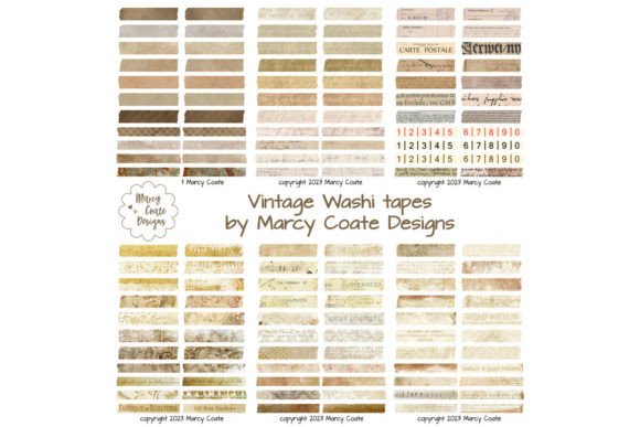 Download Vintage Digital Washi Tape Printable - Tape Collection