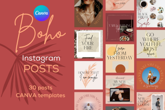 Download Boho Insta Posts Templates CANVA - Posts Collection