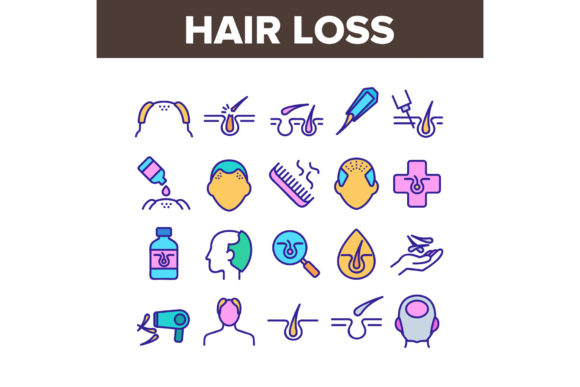 Download Hair Loss Collection Elements Icons Set - Premium Resources
