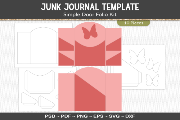 Download Junk Journal Folio Template Kit - Template kit Collection